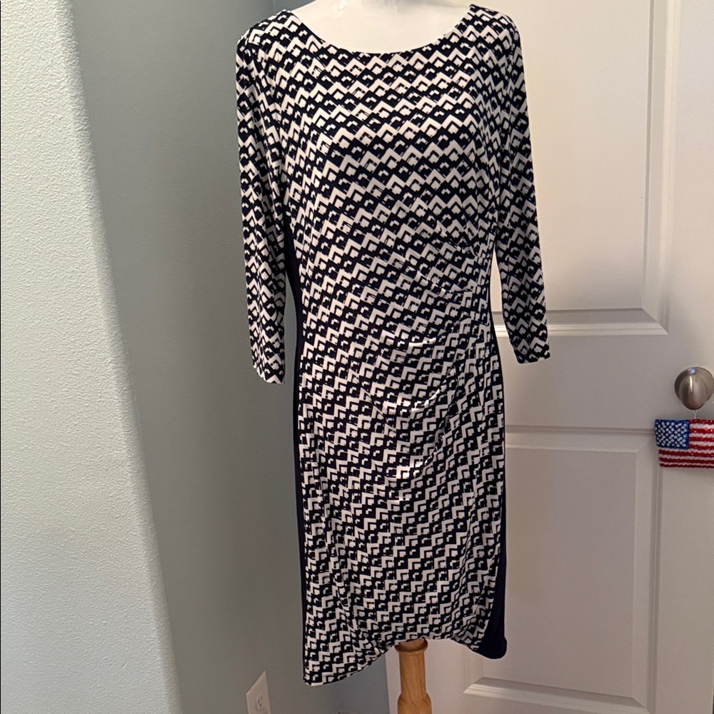 Lauren Ralph Lauren Geometric Black and White Dress